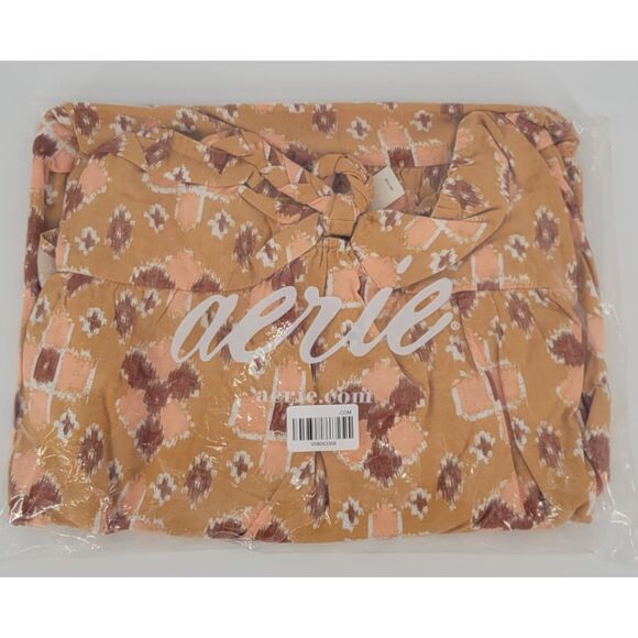 Aerie Orange Printed Maxi Dress Size Large - Picture 6 of 7